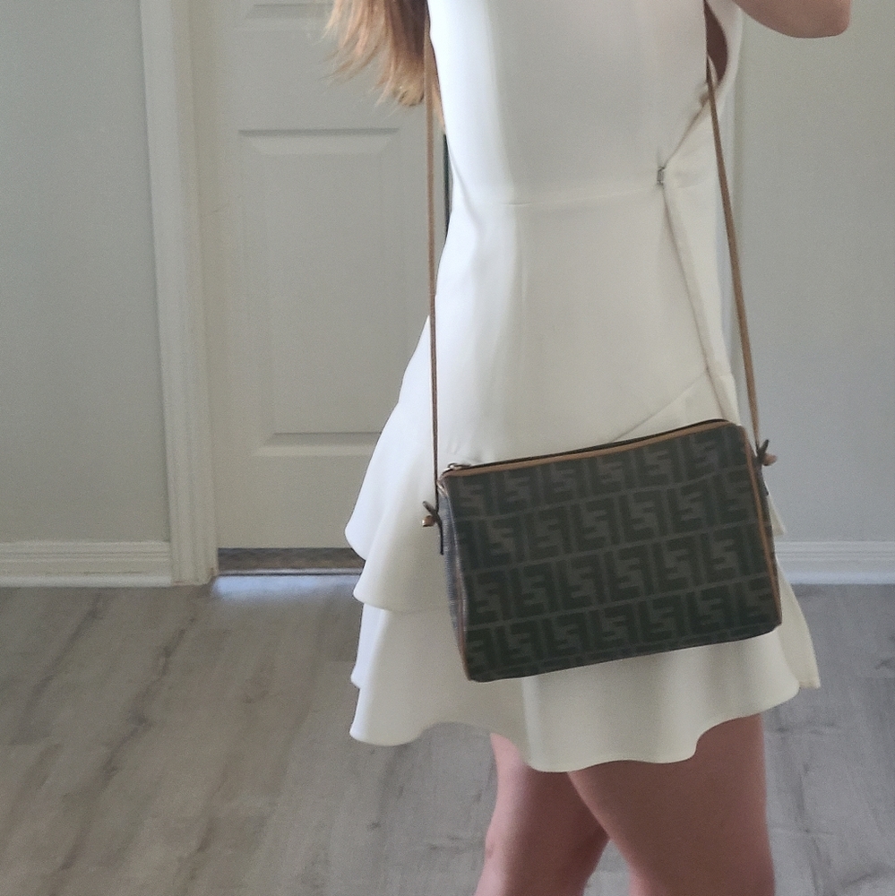 Fendi Brown and Black Zucca Crossbody Bag - Picture 3 of 15